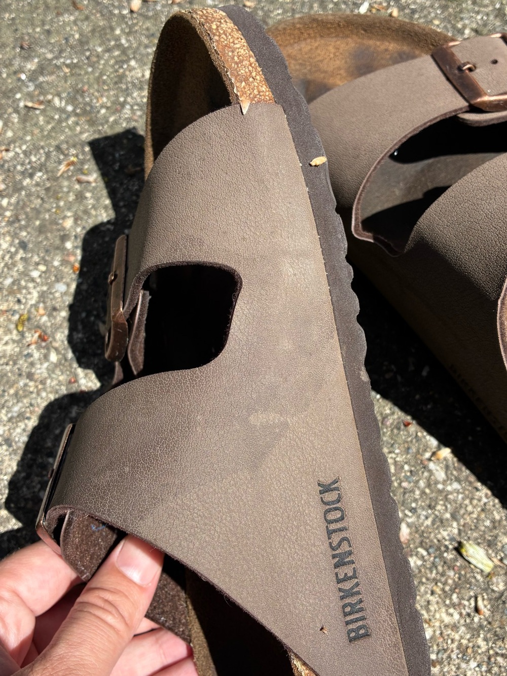 Birkenstock | Womens Brown Slide Sandals - Picture 10 of 14